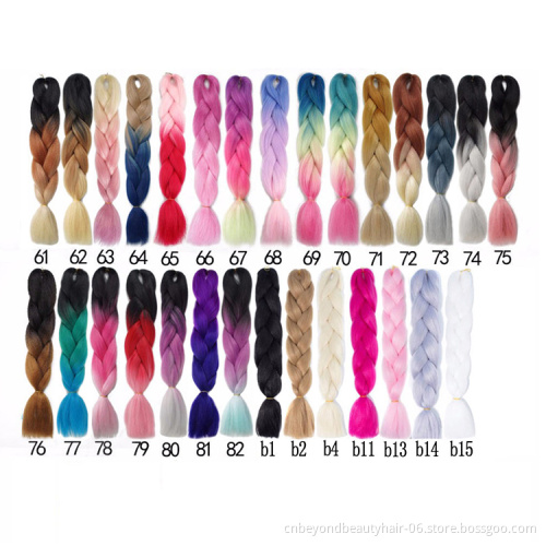 Dropshipping Jumbo Ombre Braiding Hair For Box Crochet Braids Hair 100 % x pression Synthetic Braiding Hair Extensions 24 inch